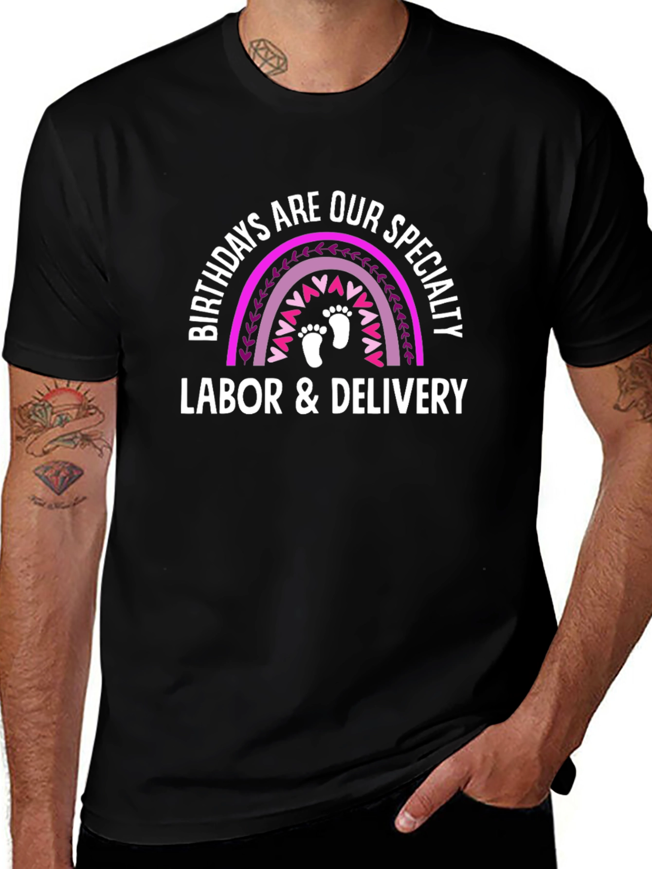 Labor & Delivery Birthday Rainbow T-Shirt