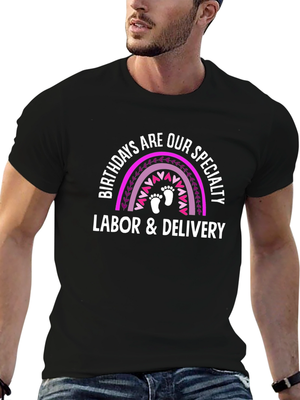 Labor & Delivery Birthday Rainbow T-Shirt