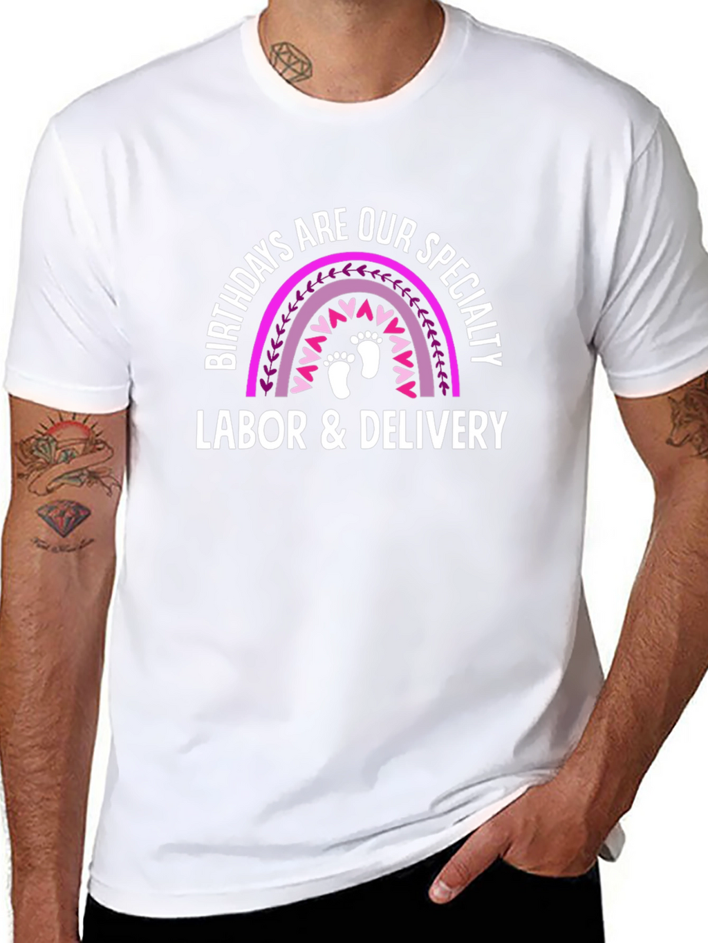 Labor & Delivery Birthday Rainbow T-Shirt