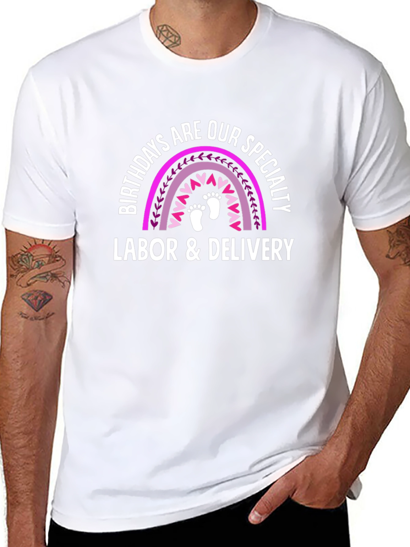 Labor & Delivery Birthday Rainbow T-Shirt