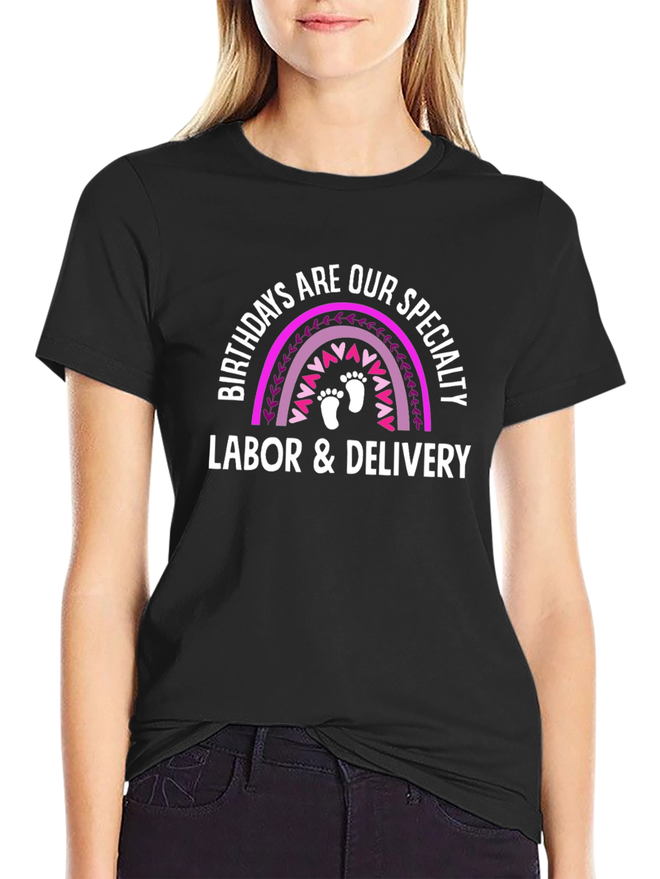 Labor & Delivery Birthday Rainbow T-Shirt