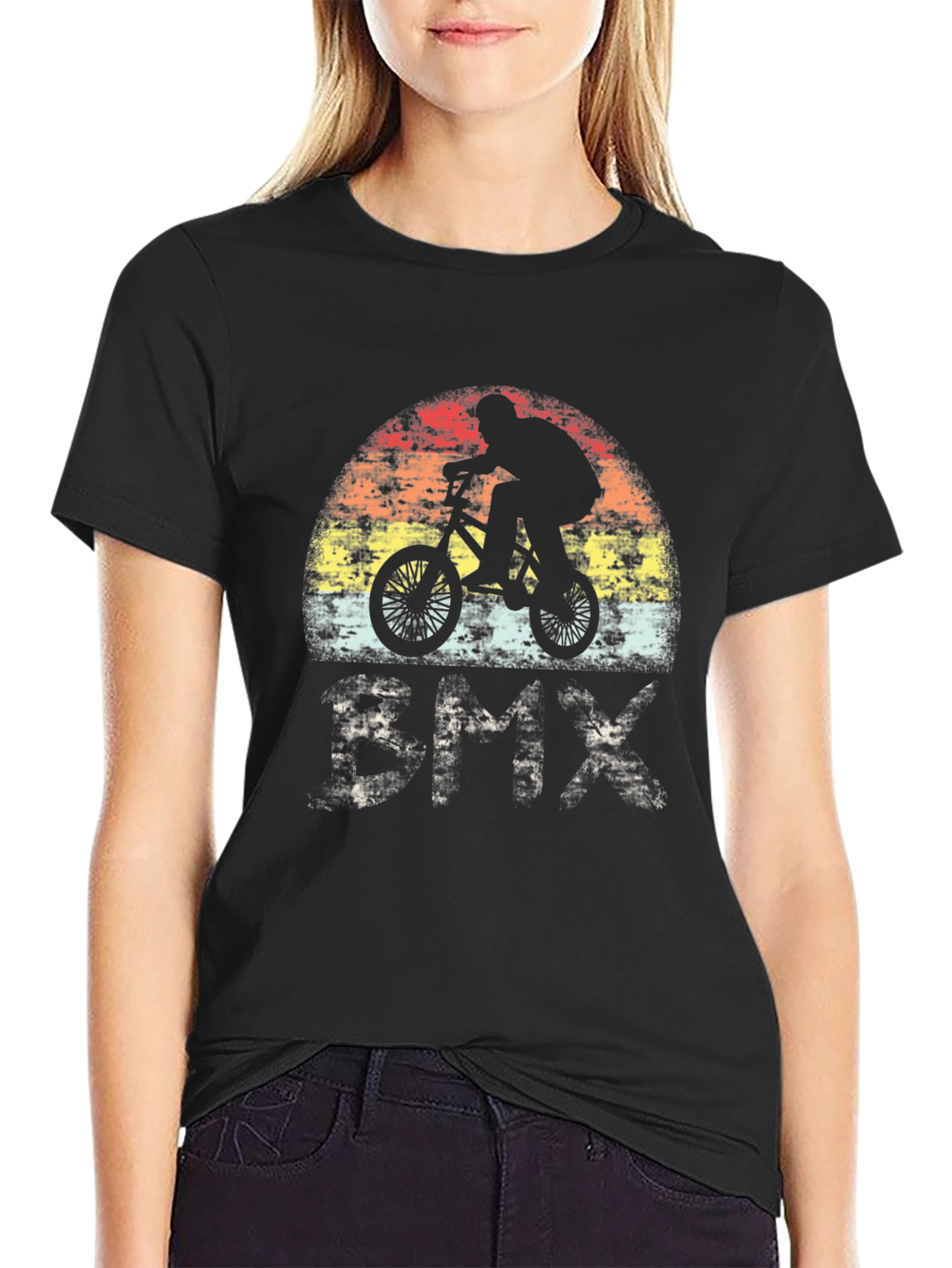 Vintage BMX Rider Graphic T-Shirt - Black