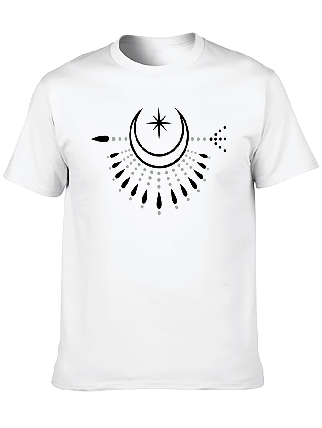 Celestial Moon Star Graphic T-Shirt - Black