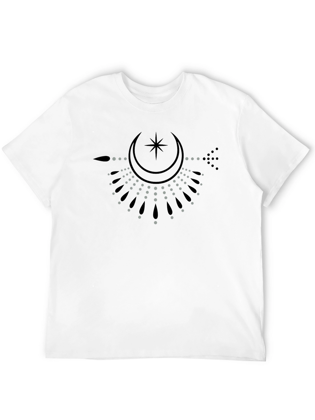 Celestial Moon Star Graphic T-Shirt - Black