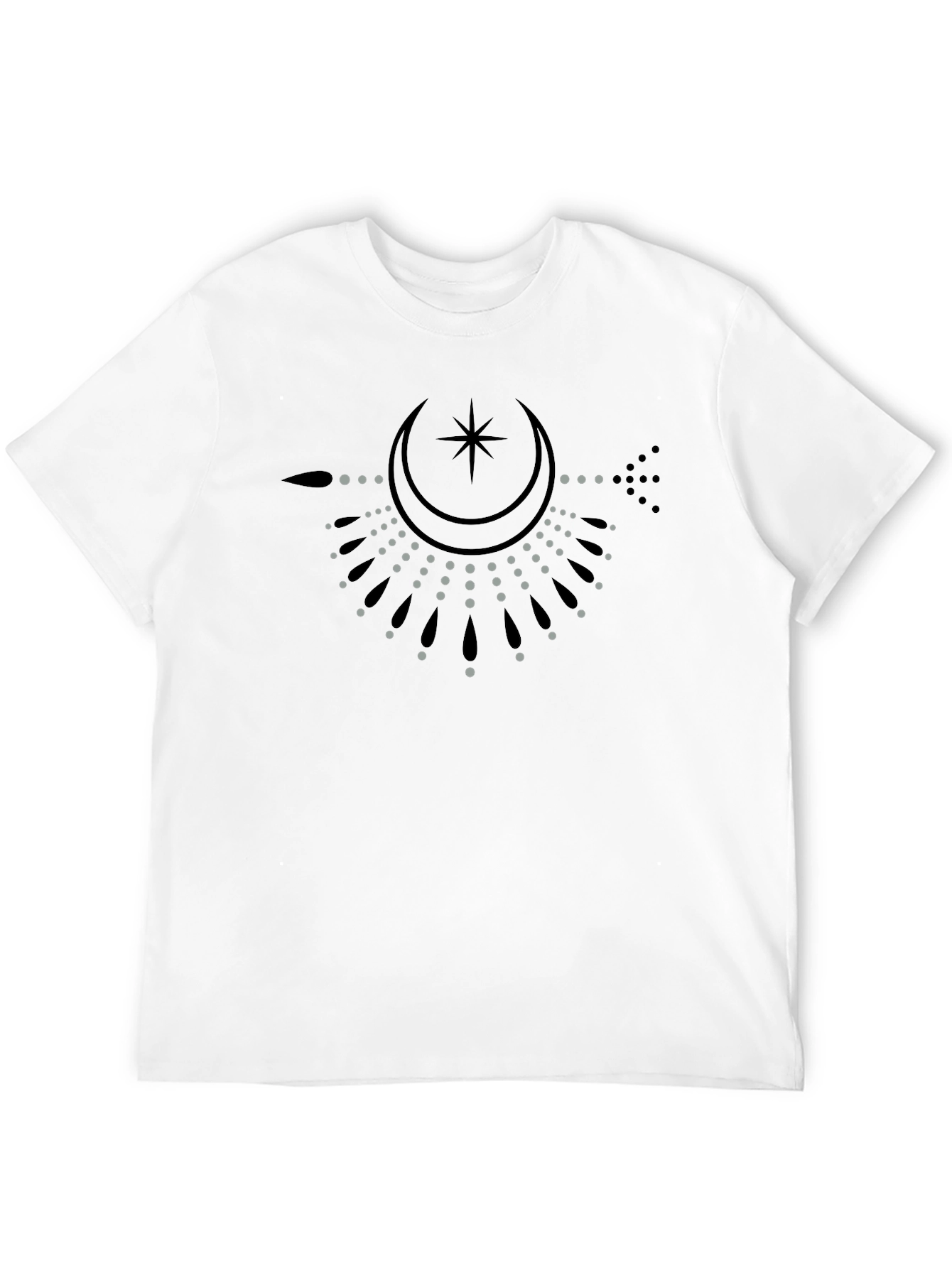 Celestial Moon Star Graphic T-Shirt - Black