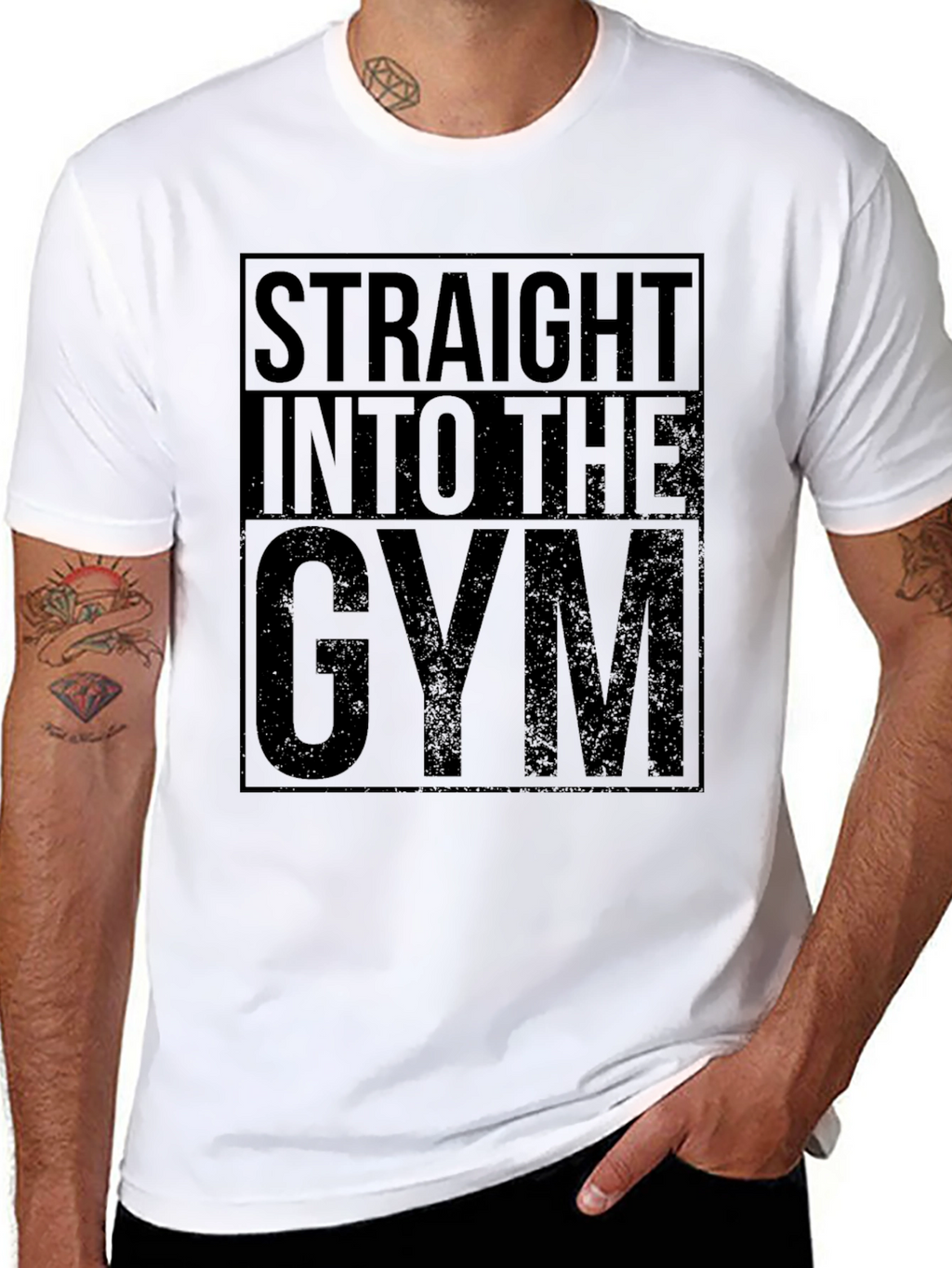 Straight Into The Gym Graphic Tee - Black