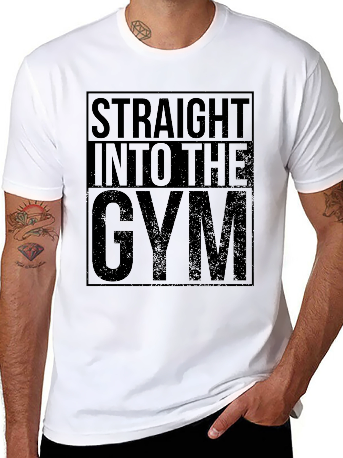 Straight Into The Gym Graphic Tee - Black