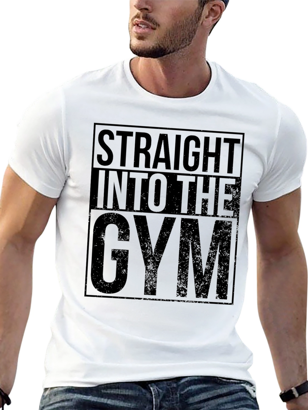 Straight Into The Gym Graphic Tee - Black