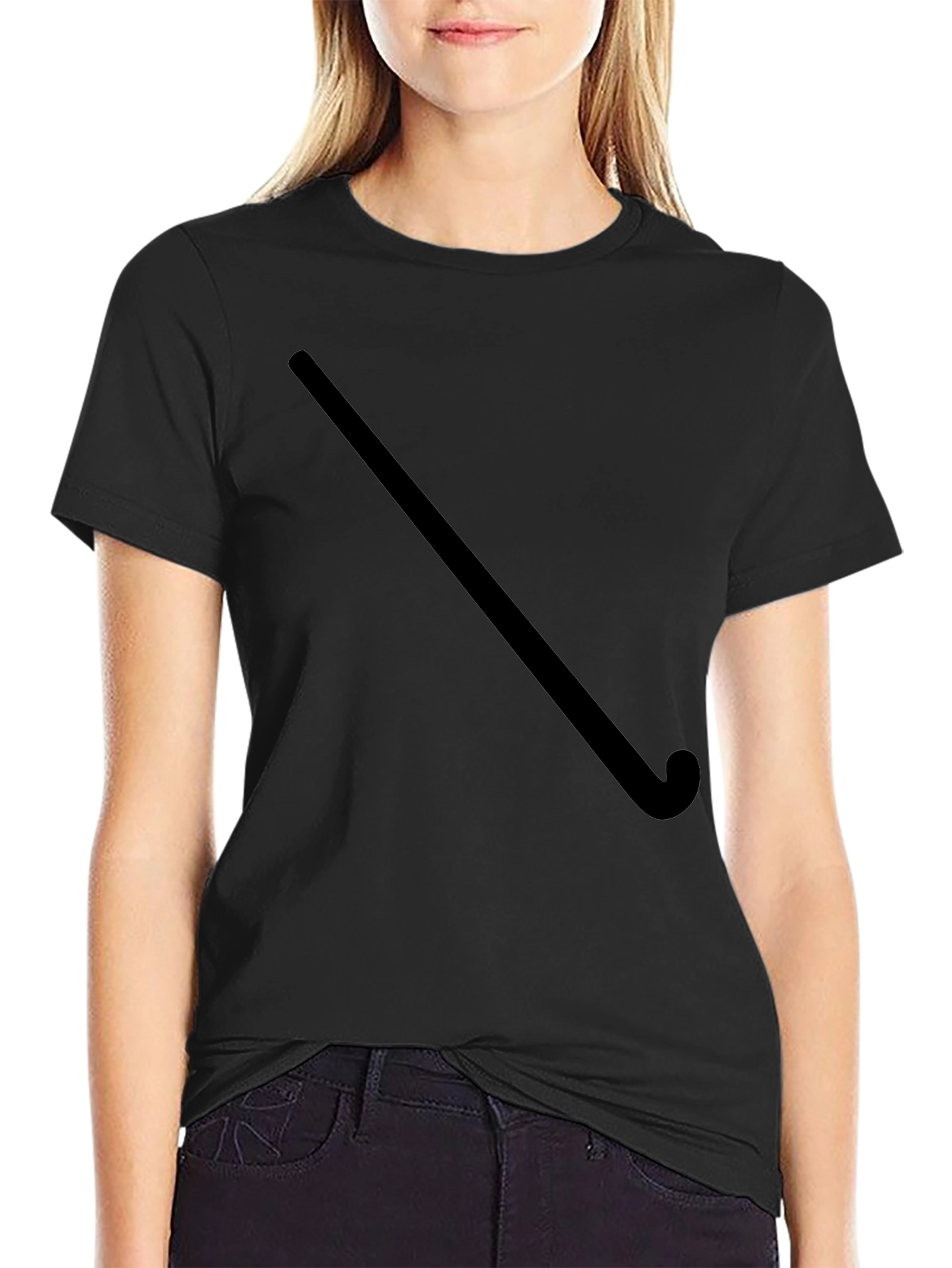 Mens Black Hockey Stick Graphic Tee - Stylish Casual Comfort