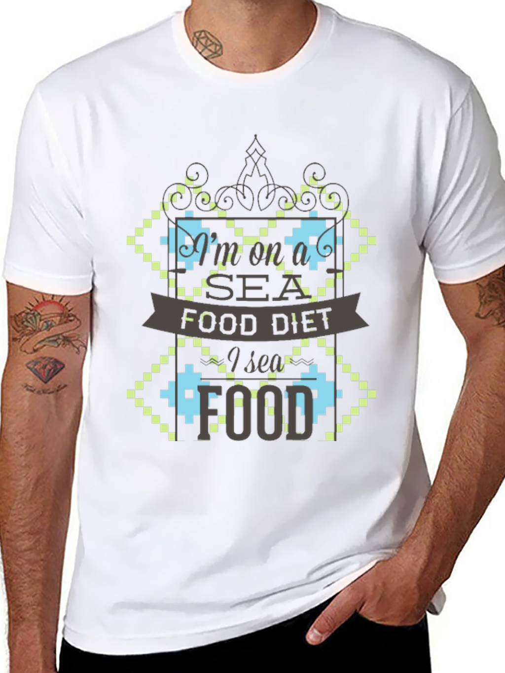 Im on a Seafood Diet Funny Graphic T-Shirt