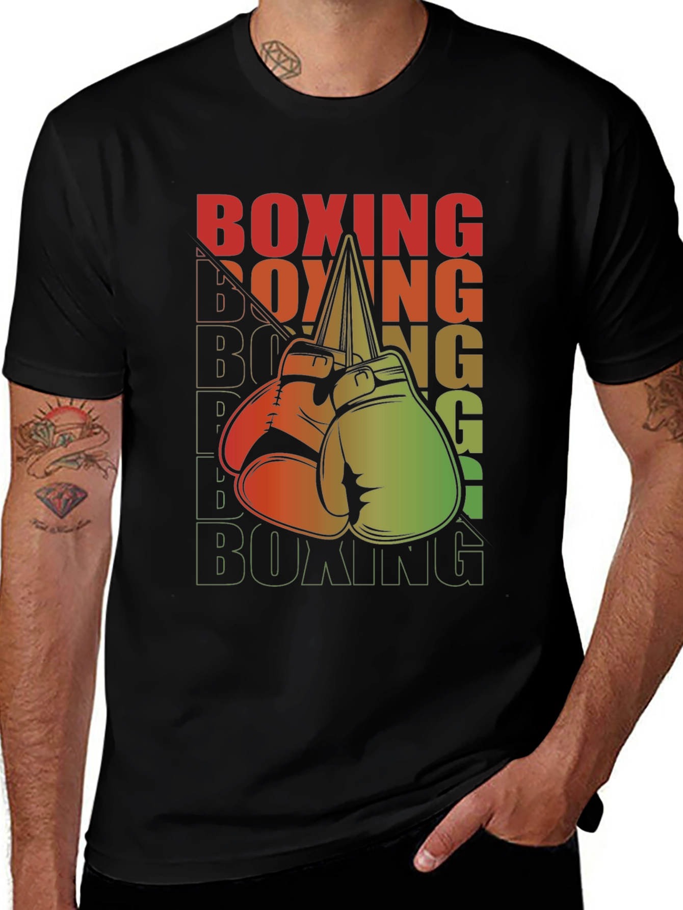Retro Boxing Gloves Graphic T-Shirt