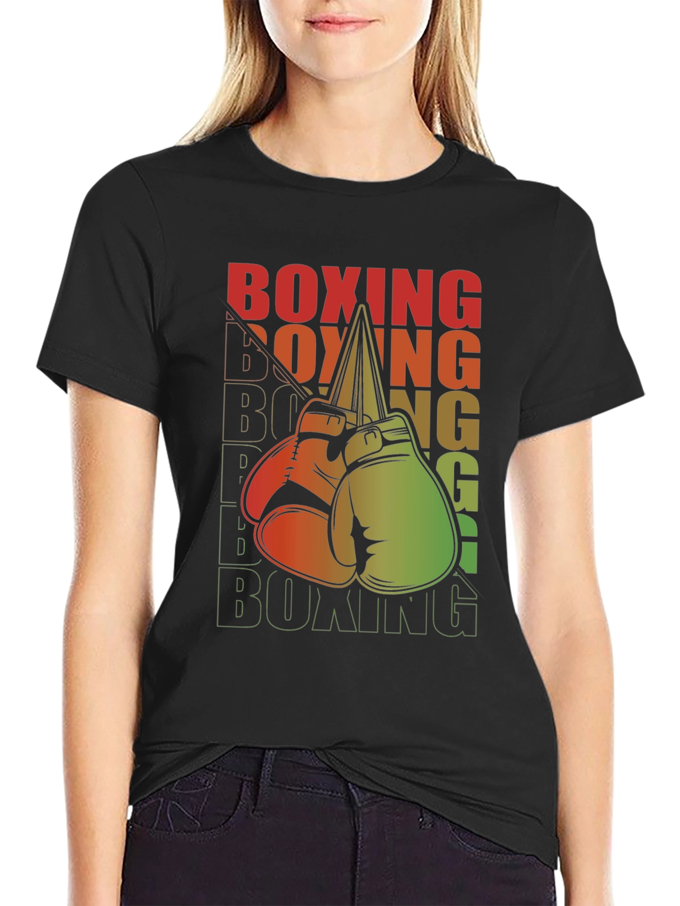 Retro Boxing Gloves Graphic T-Shirt