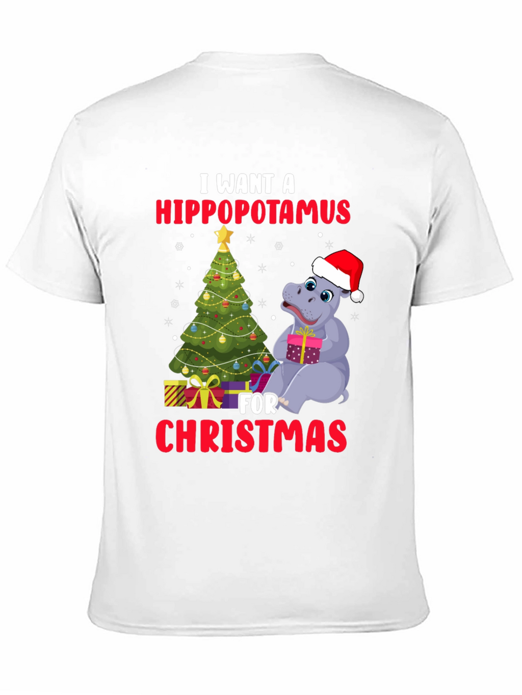 Hippopotamus Christmas T-Shirt
