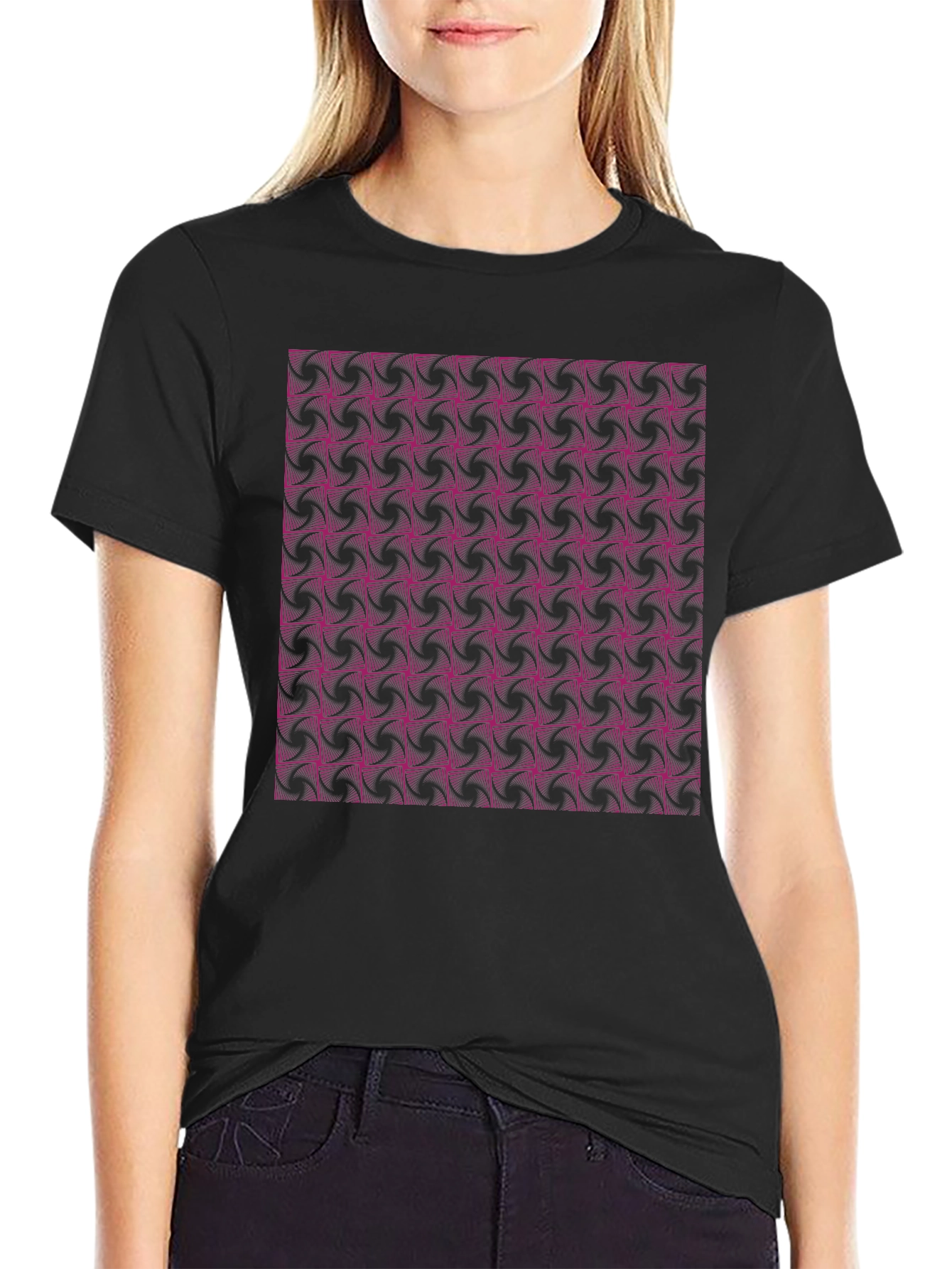 Geometric Pattern Black T-Shirt