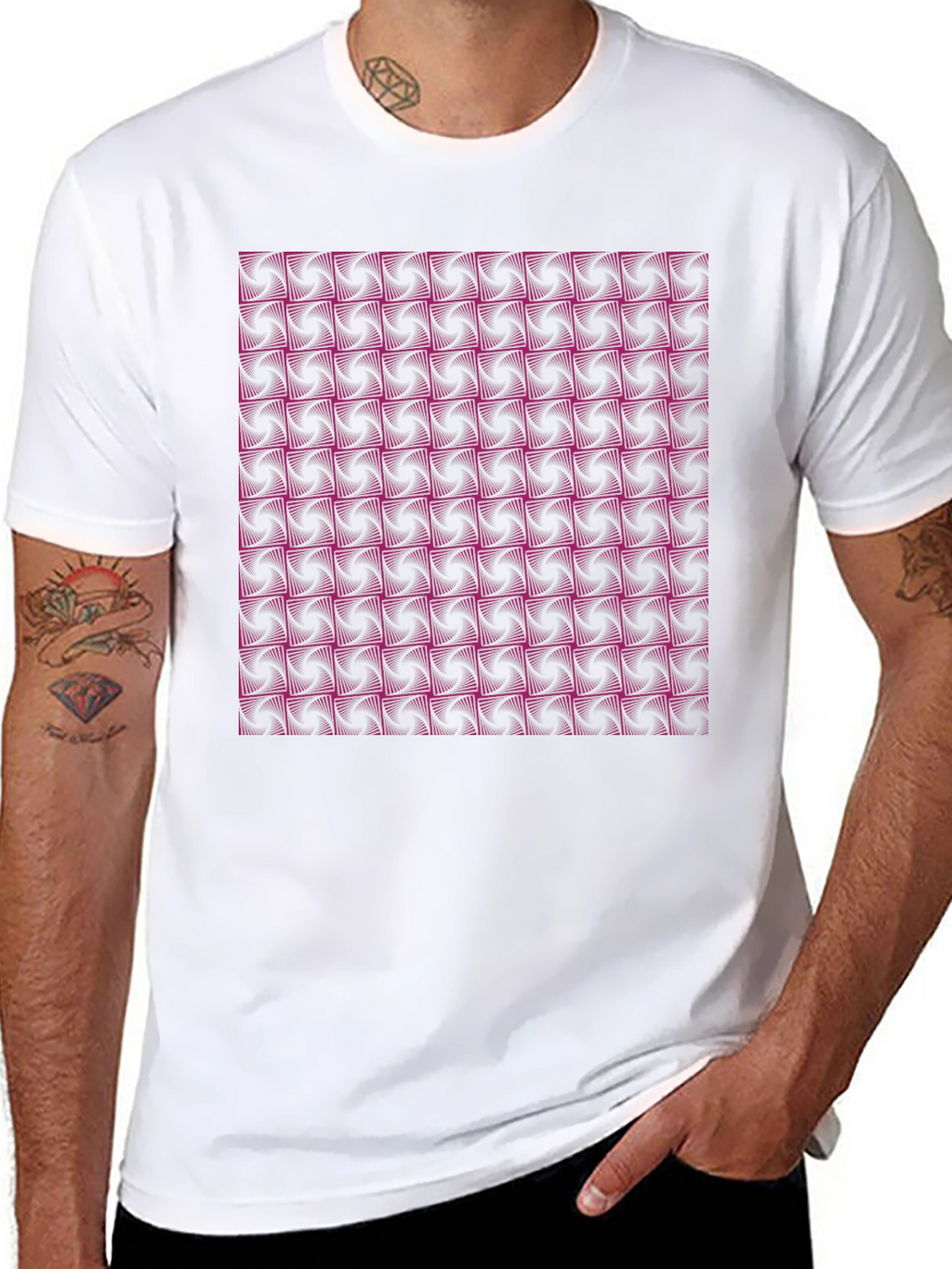 Geometric Pattern Black T-Shirt
