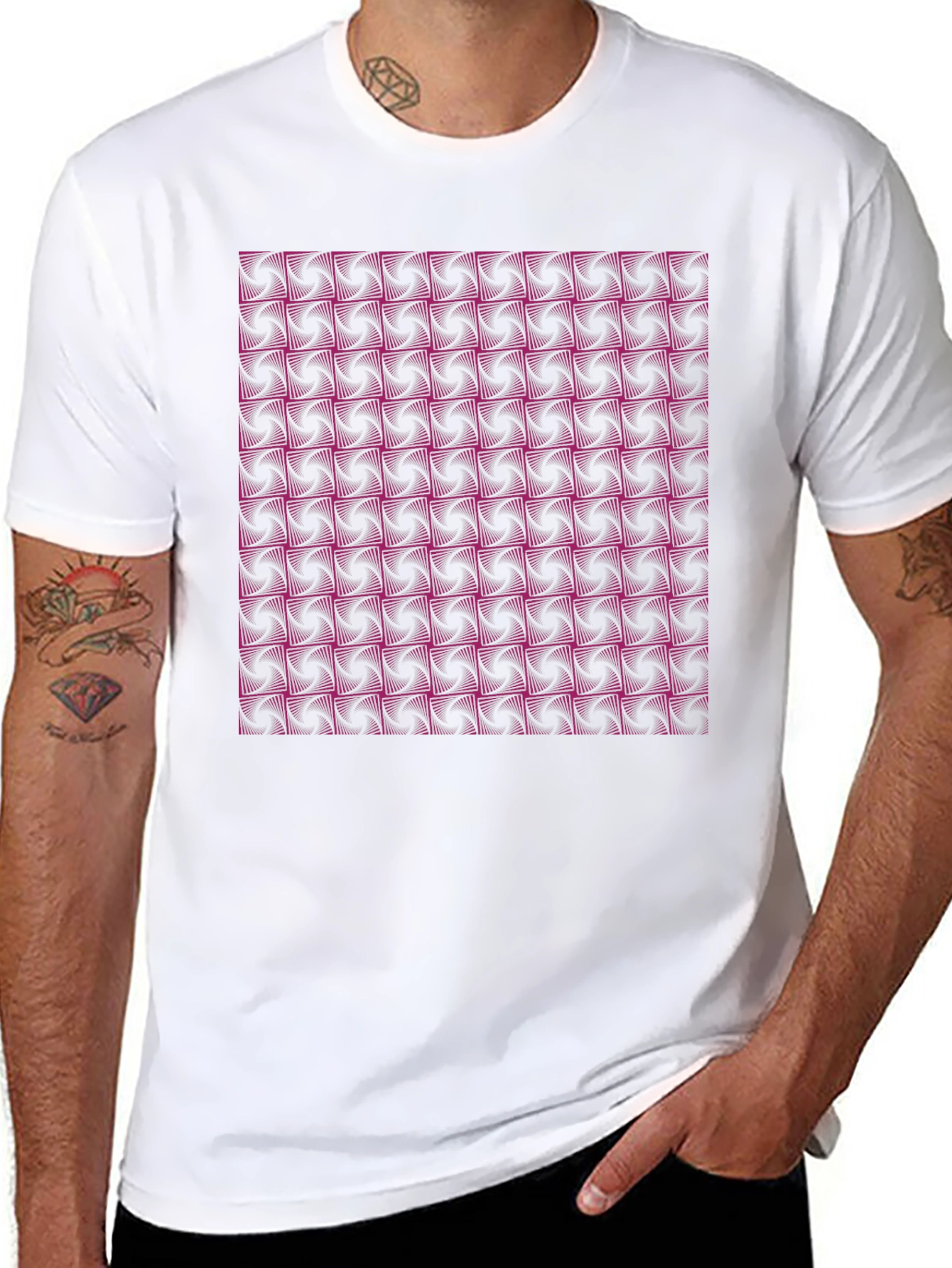 Geometric Pattern Black T-Shirt