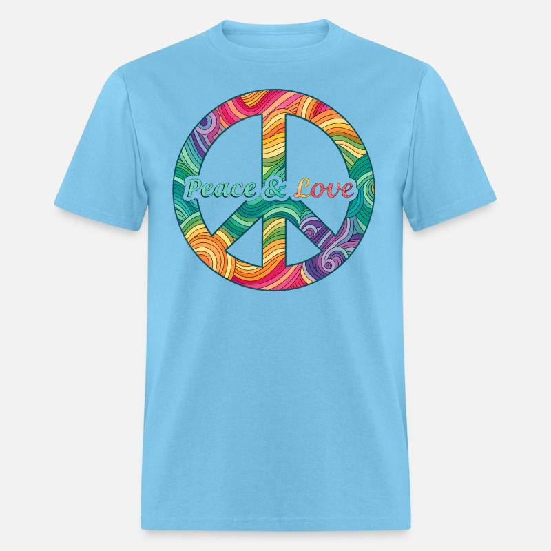 Peace Love Psychedelic Swirl Sign Retro 60s