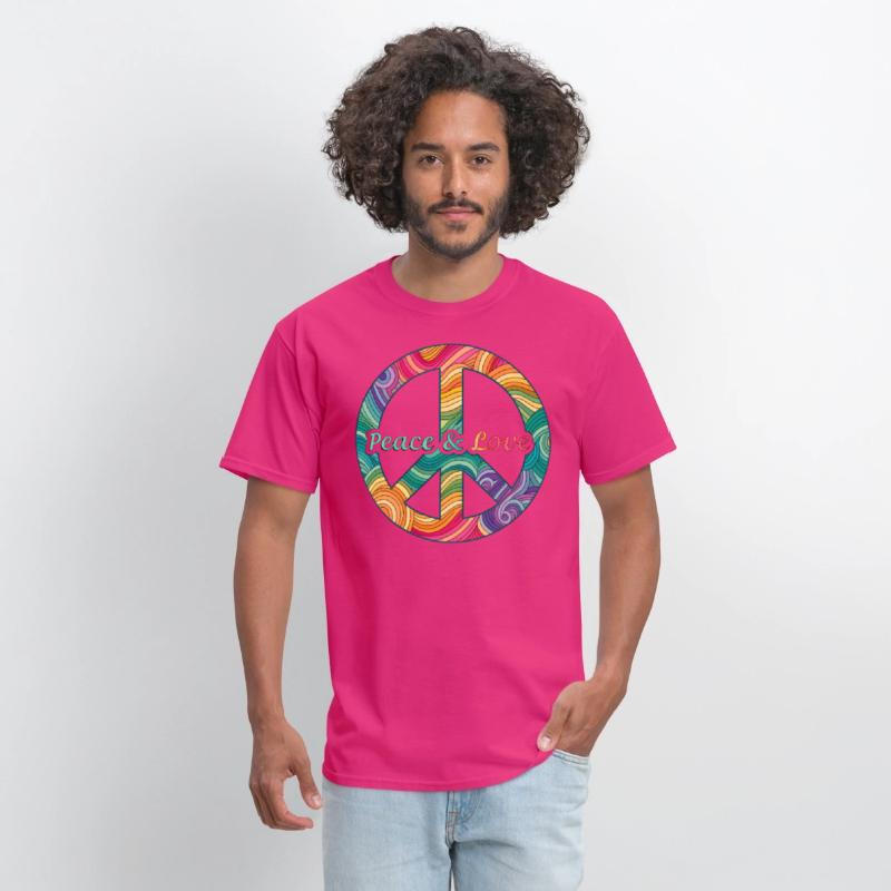 Peace Love Psychedelic Swirl Sign Retro 60s