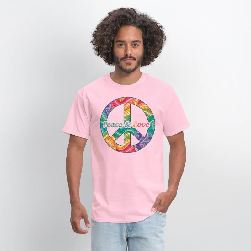 Peace Love Psychedelic Swirl Sign Retro 60s