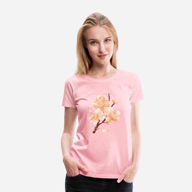 Peach blossom branch in a velvety-soft peach tone