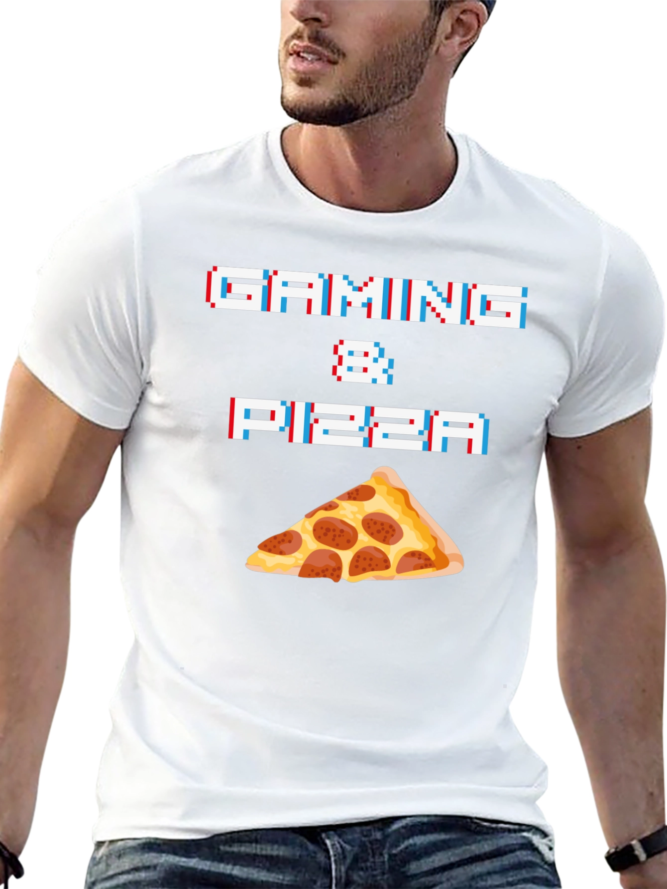 Gaming & Pizza Graphic T-Shirt - Gamer Foodie Tee