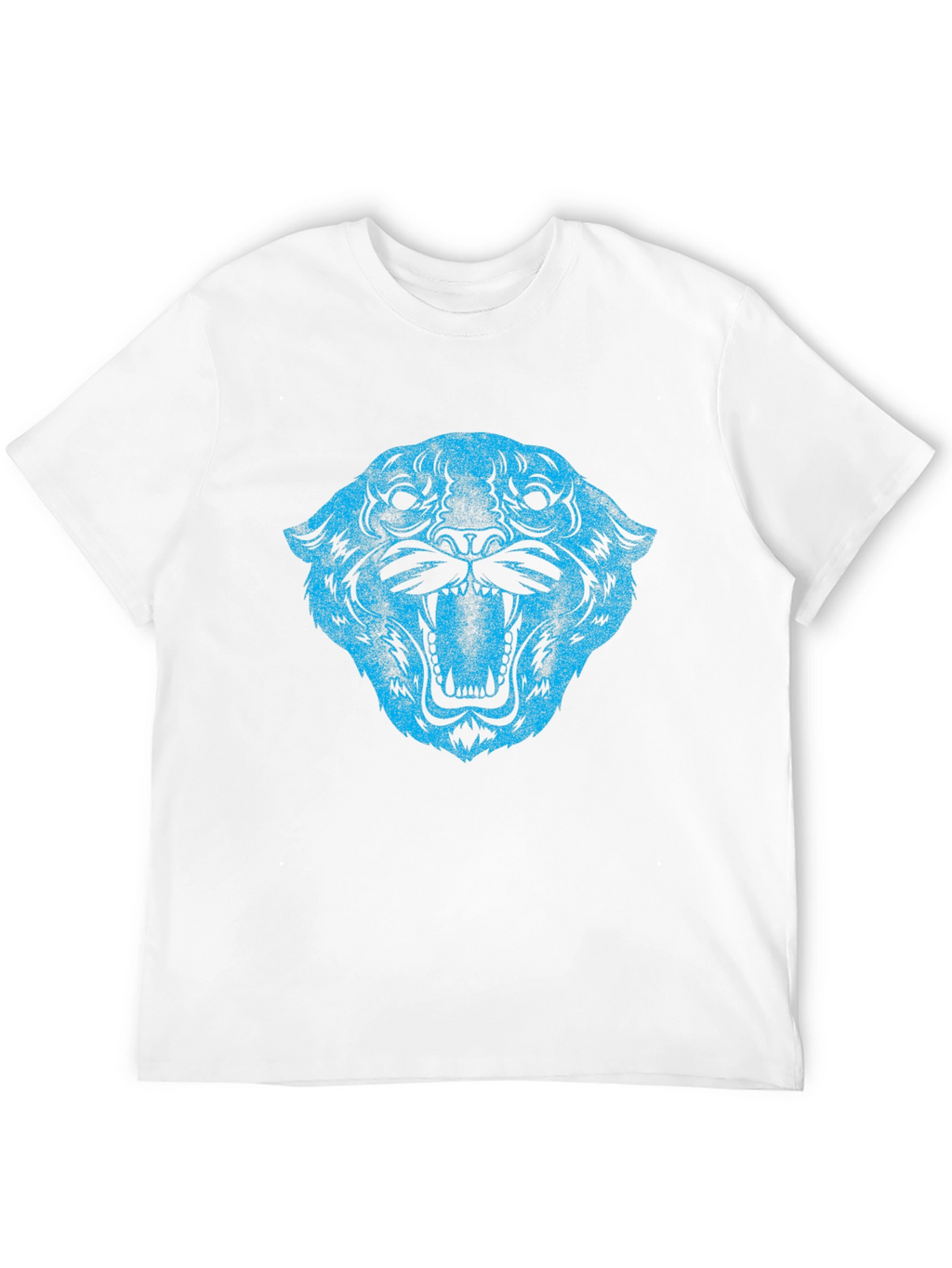 Blue Tiger Graphic Black T-Shirt