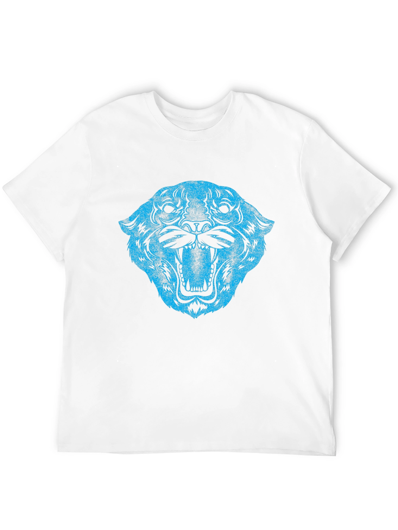 Blue Tiger Graphic Black T-Shirt