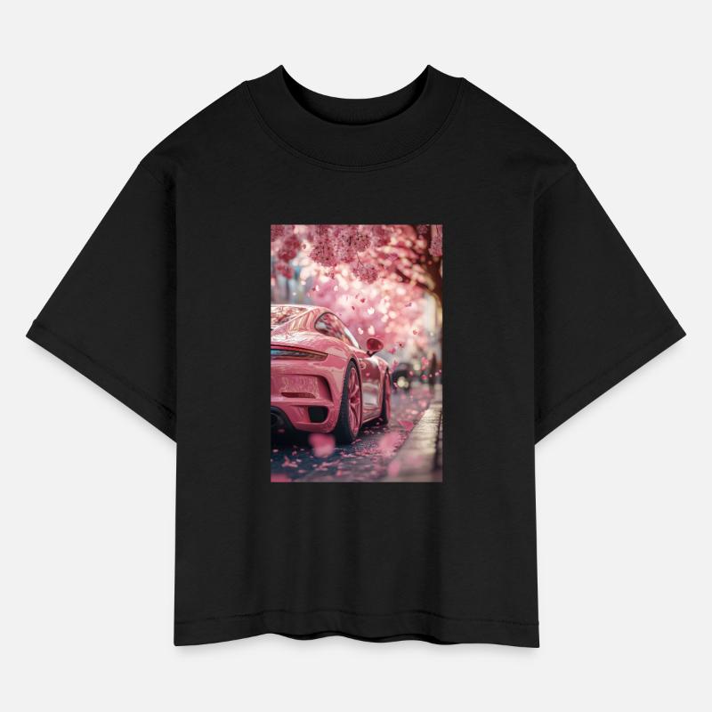 Pink Sports Car & Cherry Blossoms