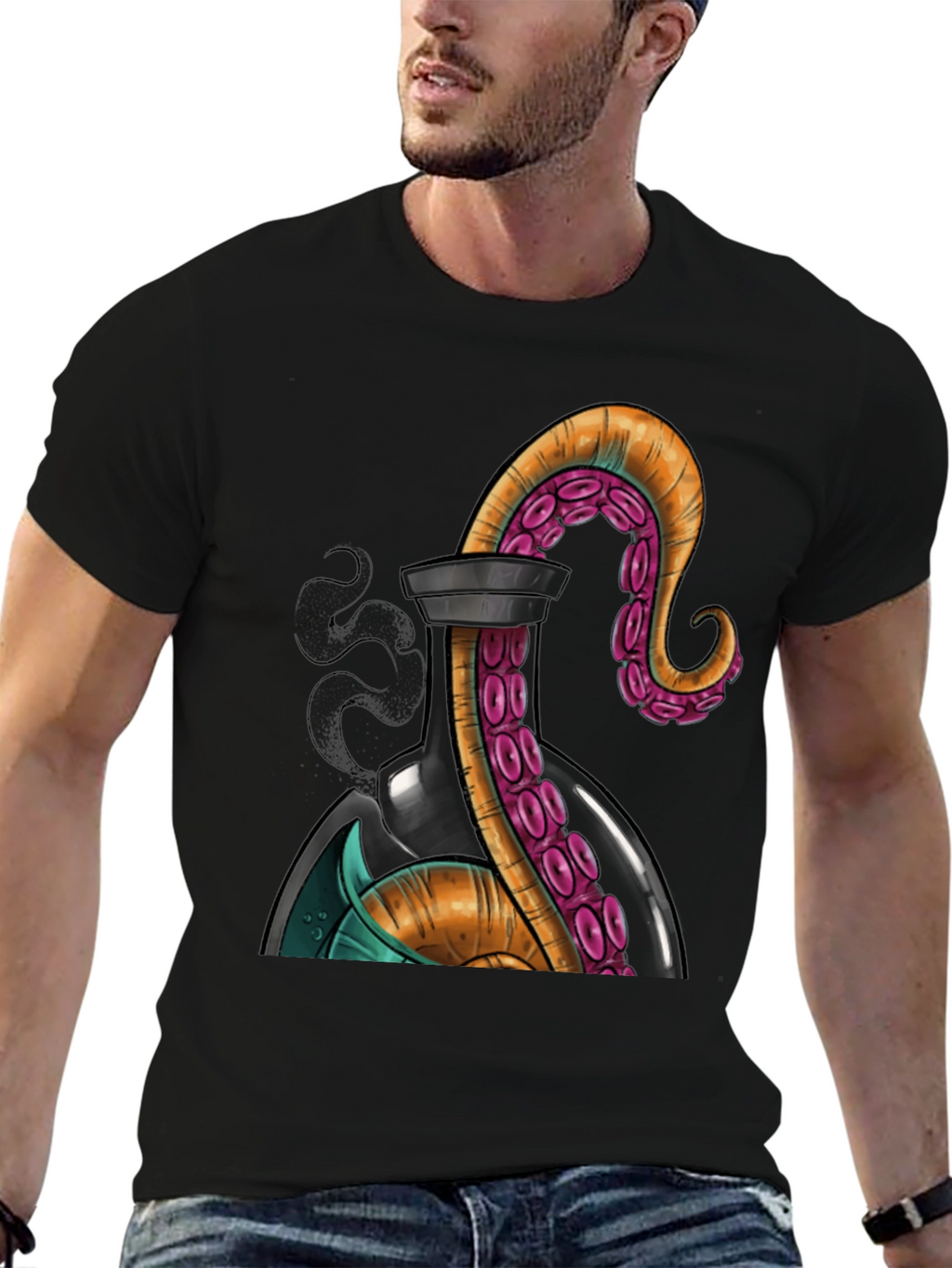 Octopus in a Bottle Graphic T-Shirt