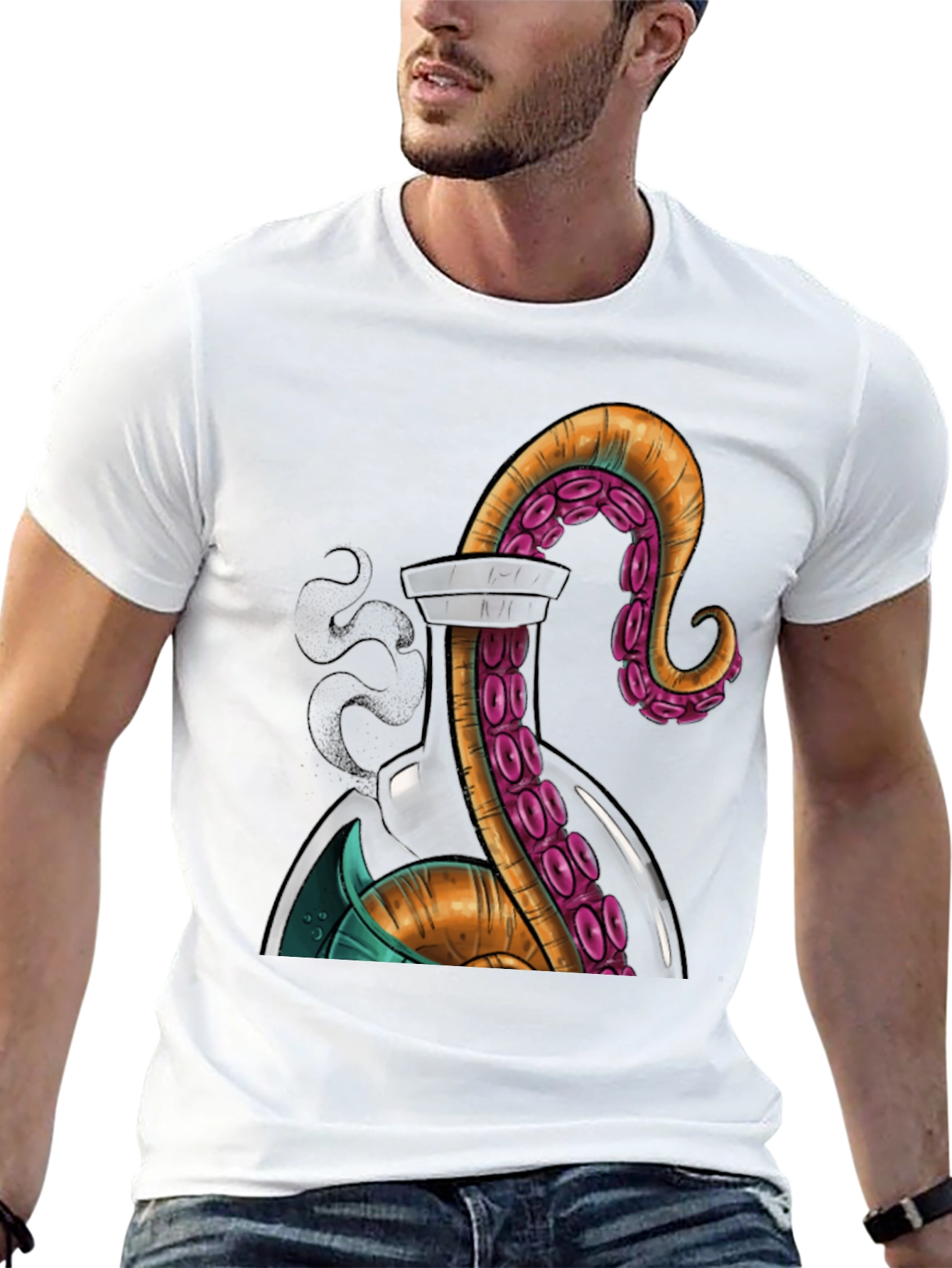 Octopus in a Bottle Graphic T-Shirt