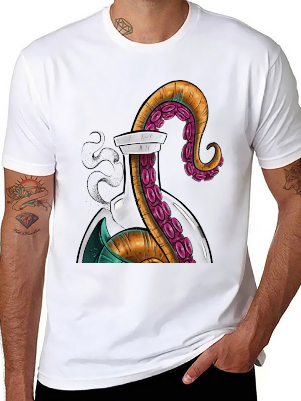 Octopus in a Bottle Graphic T-Shirt