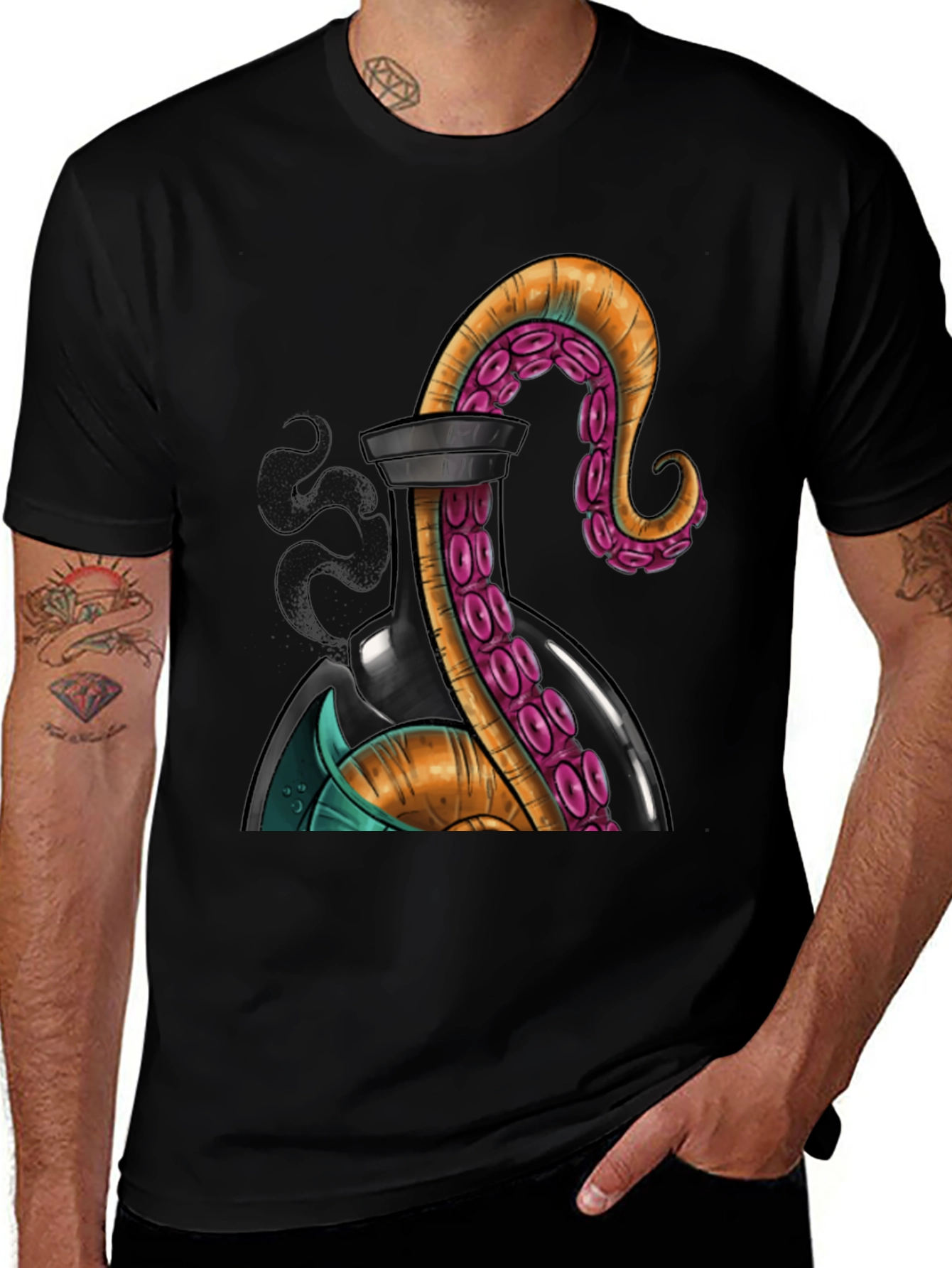 Octopus in a Bottle Graphic T-Shirt