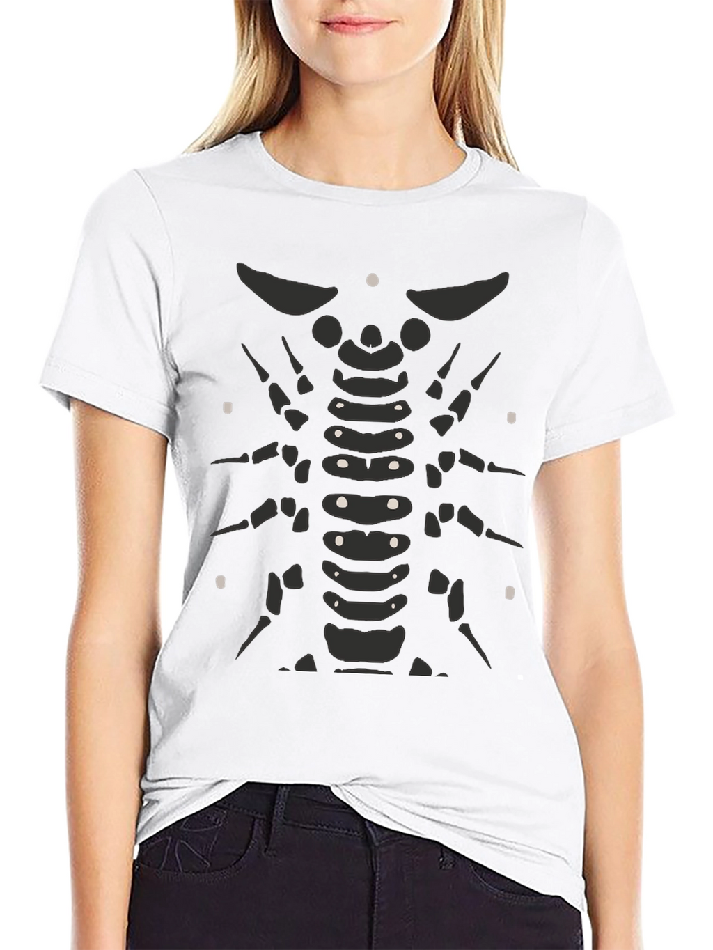 Skeleton Ribcage Black T-Shirt - Graphic Print Tee
