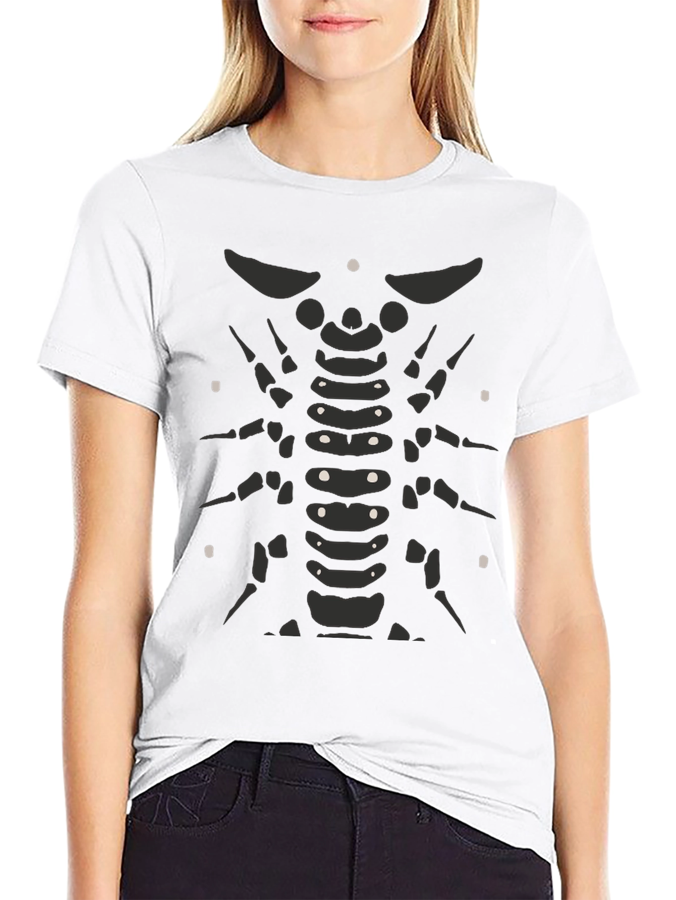 Skeleton Ribcage Black T-Shirt - Graphic Print Tee