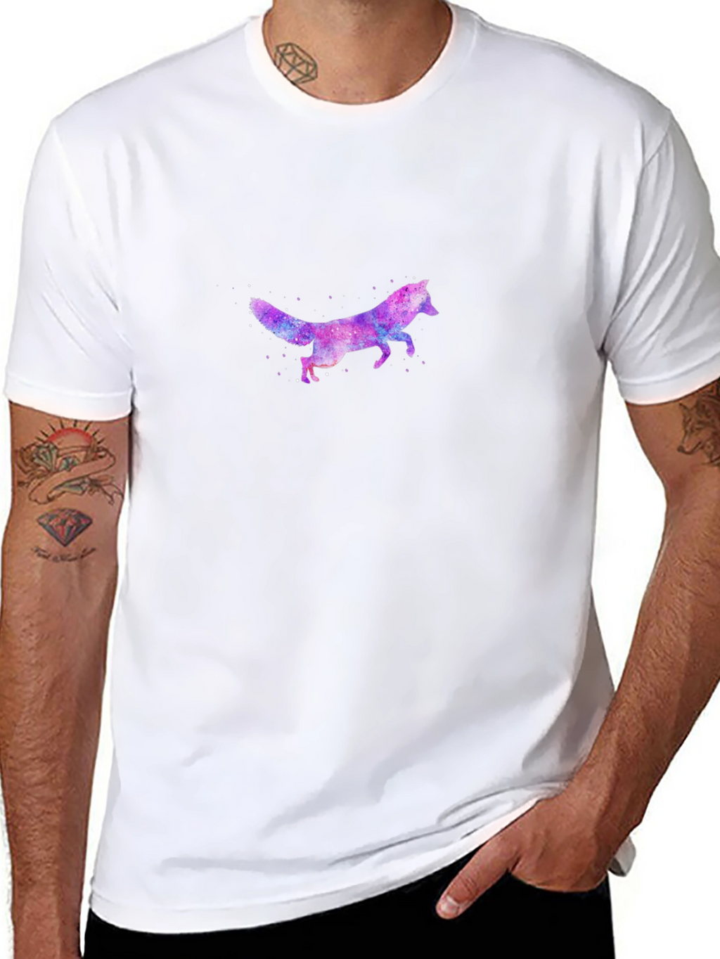 Galaxy Fox Graphic Print Mens T-Shirt