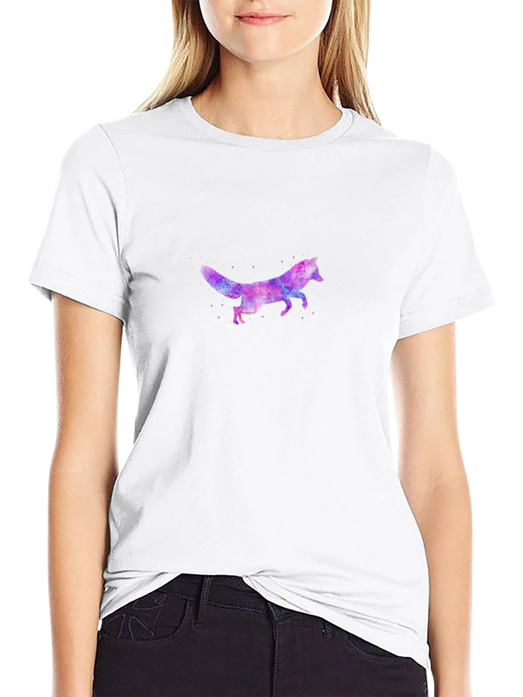 Galaxy Fox Graphic Print Mens T-Shirt