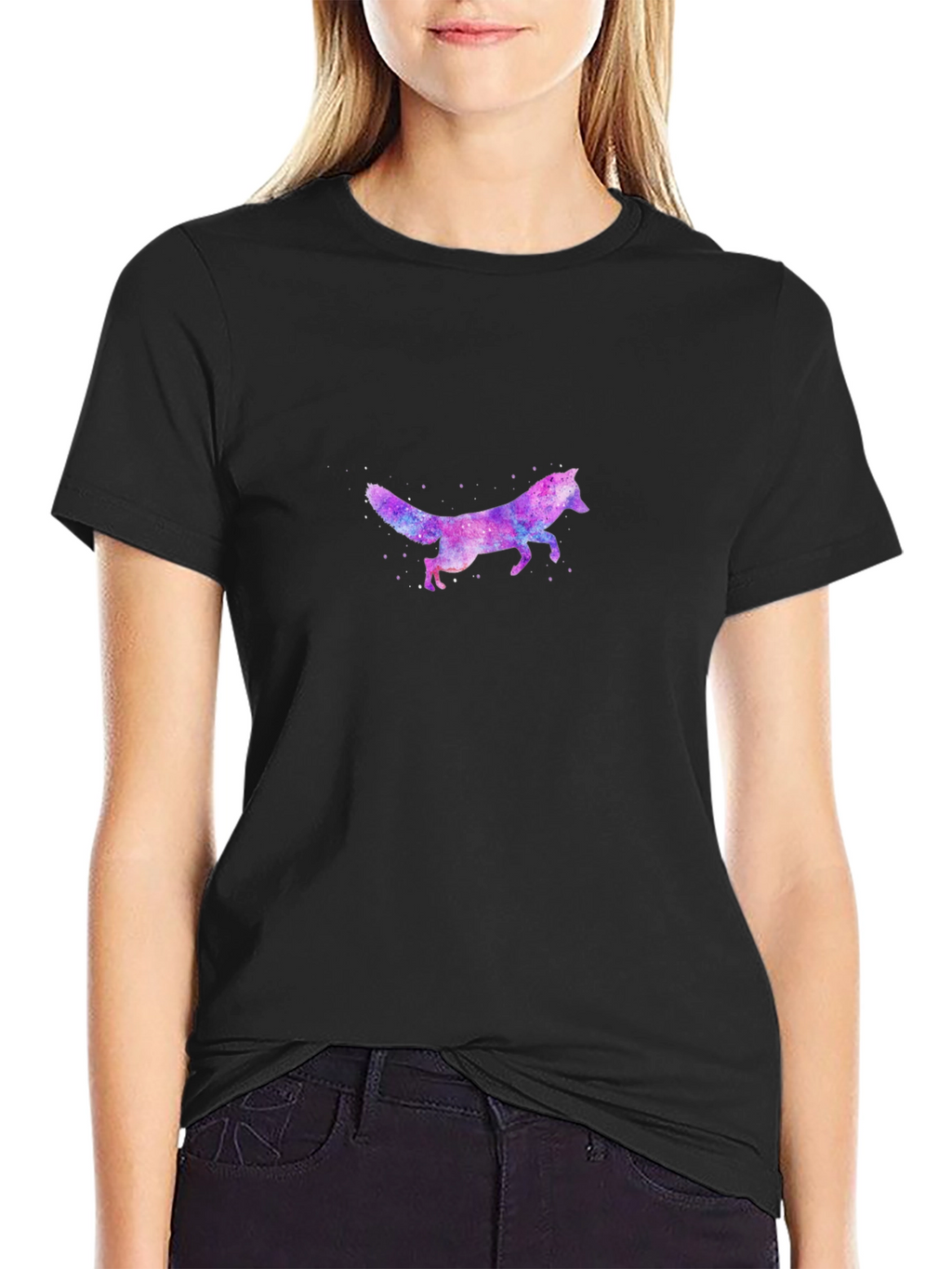 Galaxy Fox Graphic Print Mens T-Shirt