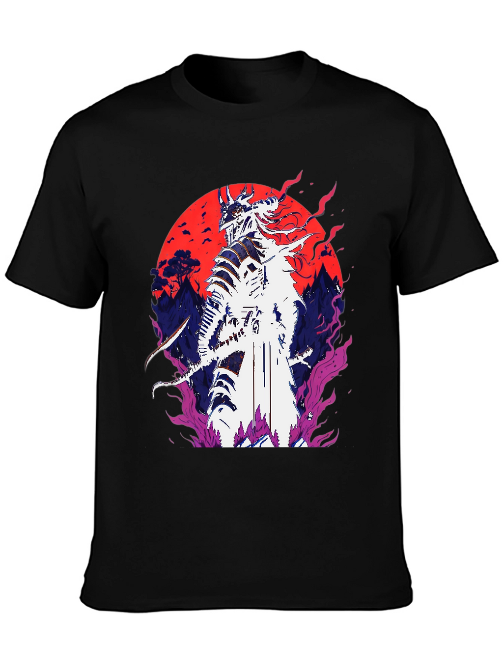 Samurai Warrior Graphic Tee - Bold Anime Design