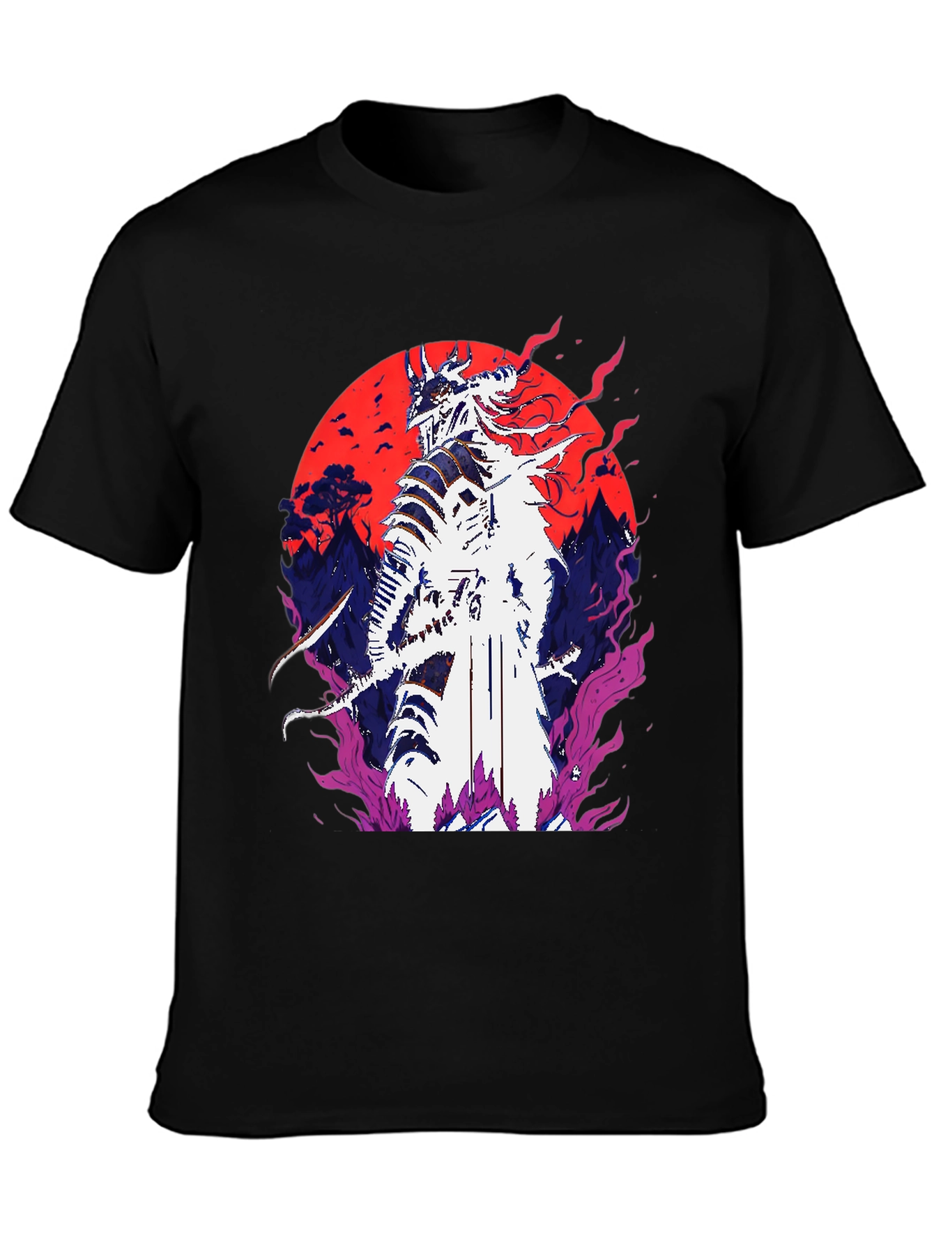 Samurai Warrior Graphic Tee - Bold Anime Design