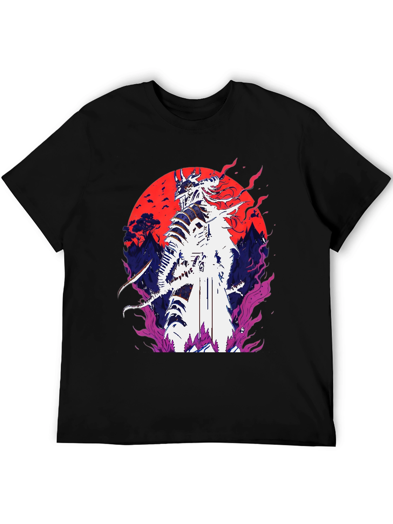 Samurai Warrior Graphic Tee - Bold Anime Design