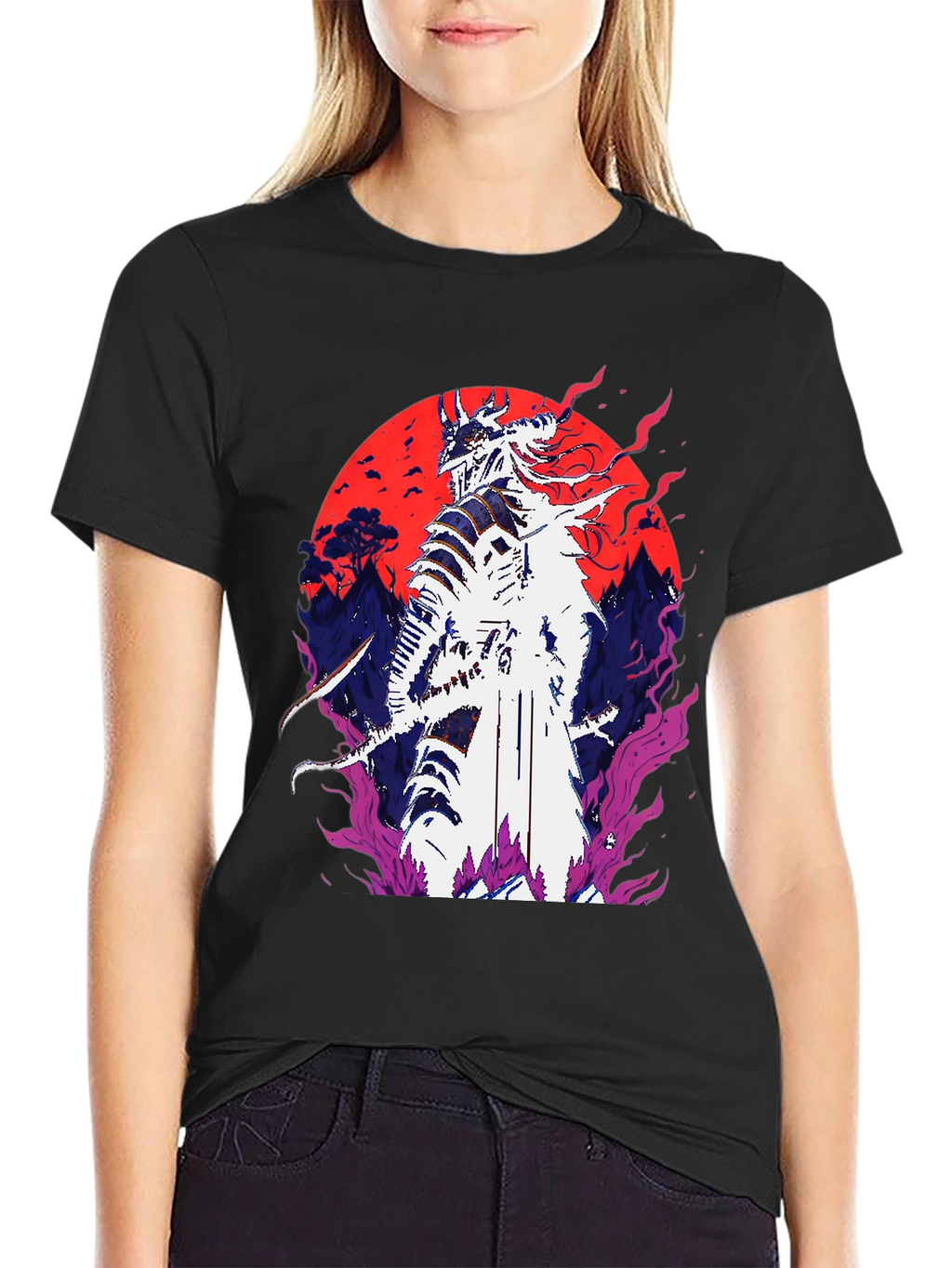 Samurai Warrior Graphic Tee - Bold Anime Design