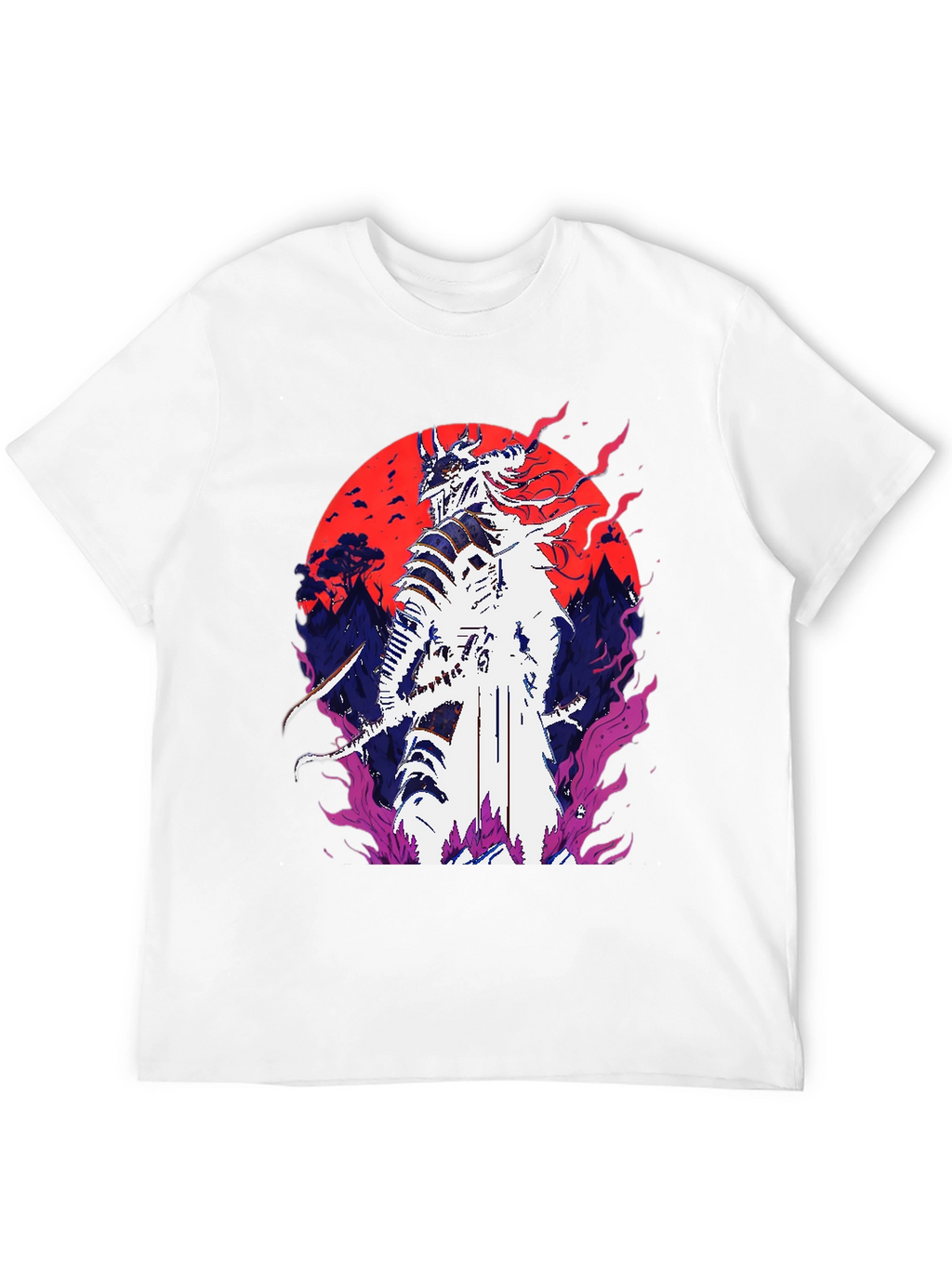 Samurai Warrior Graphic Tee - Bold Anime Design