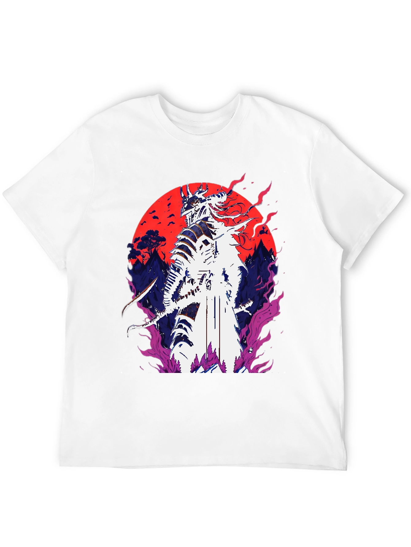 Samurai Warrior Graphic Tee - Bold Anime Design