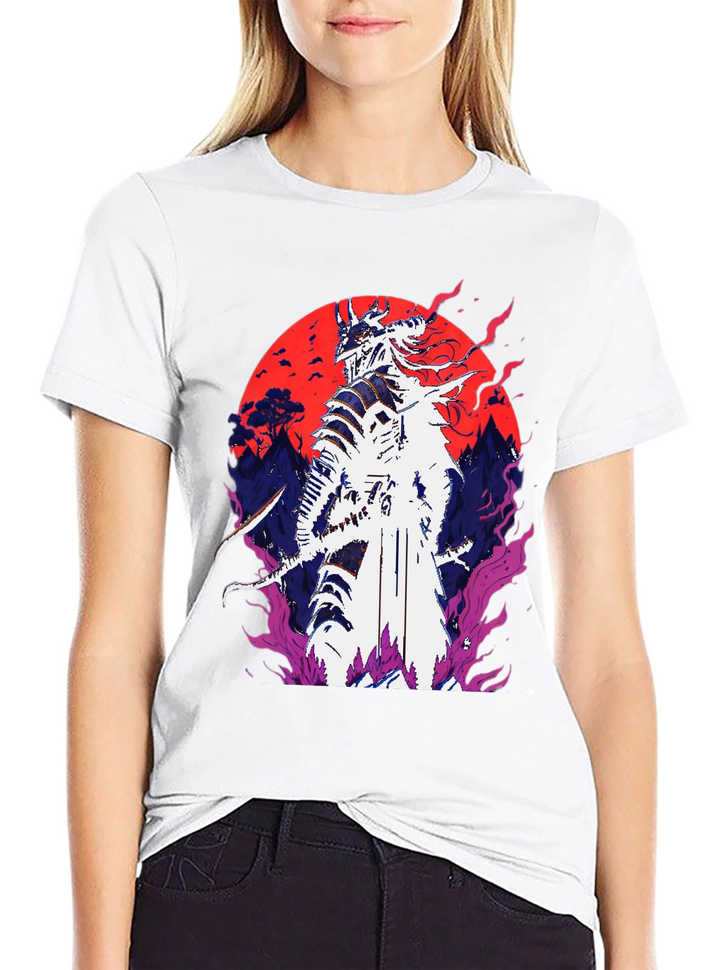 Samurai Warrior Graphic Tee - Bold Anime Design