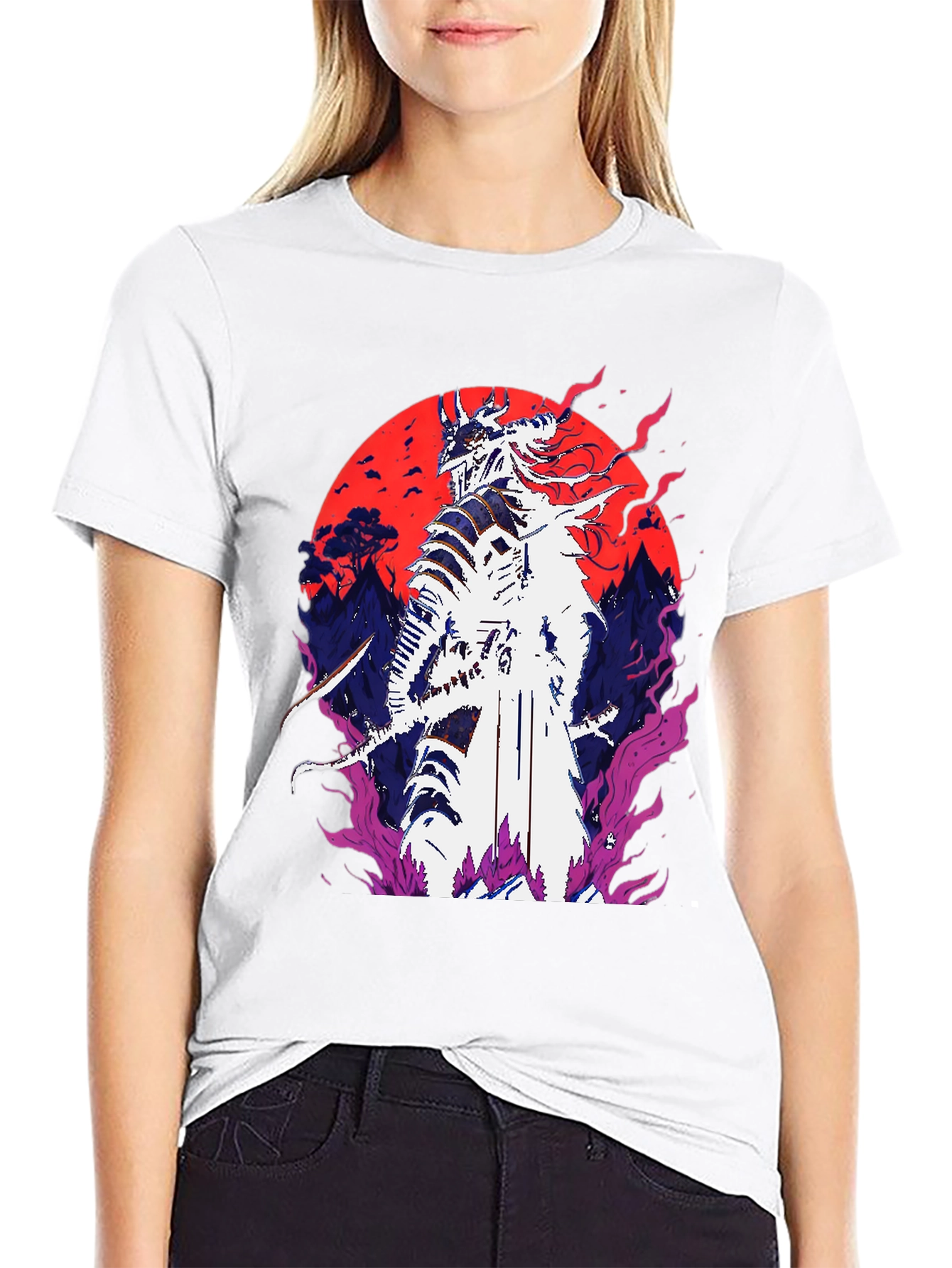 Samurai Warrior Graphic Tee - Bold Anime Design