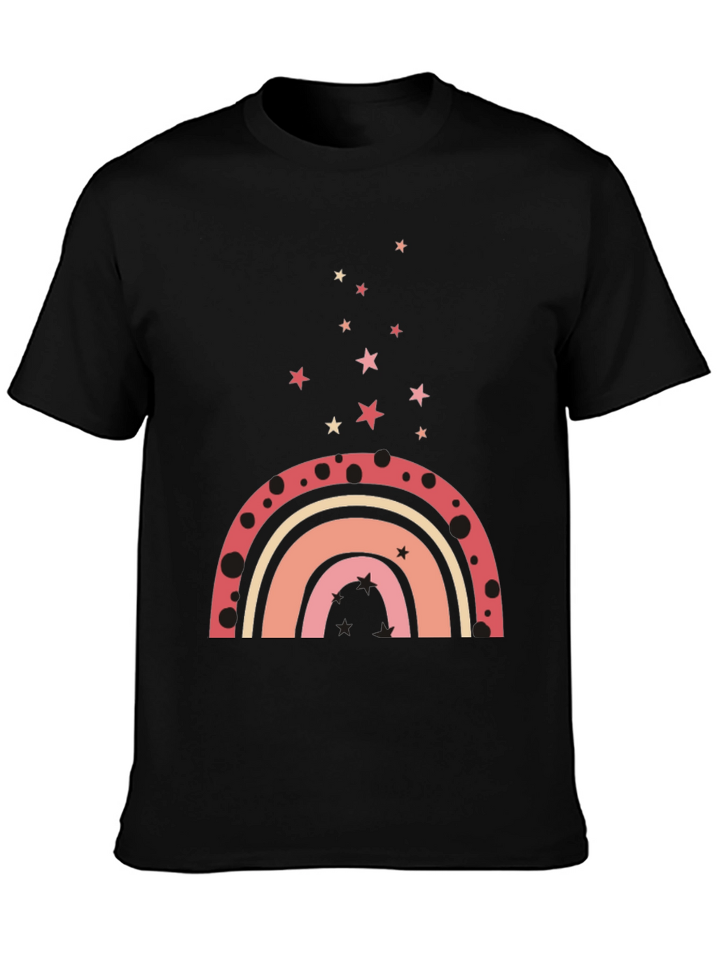 Rainbow Star Graphic Tee - Casual Style