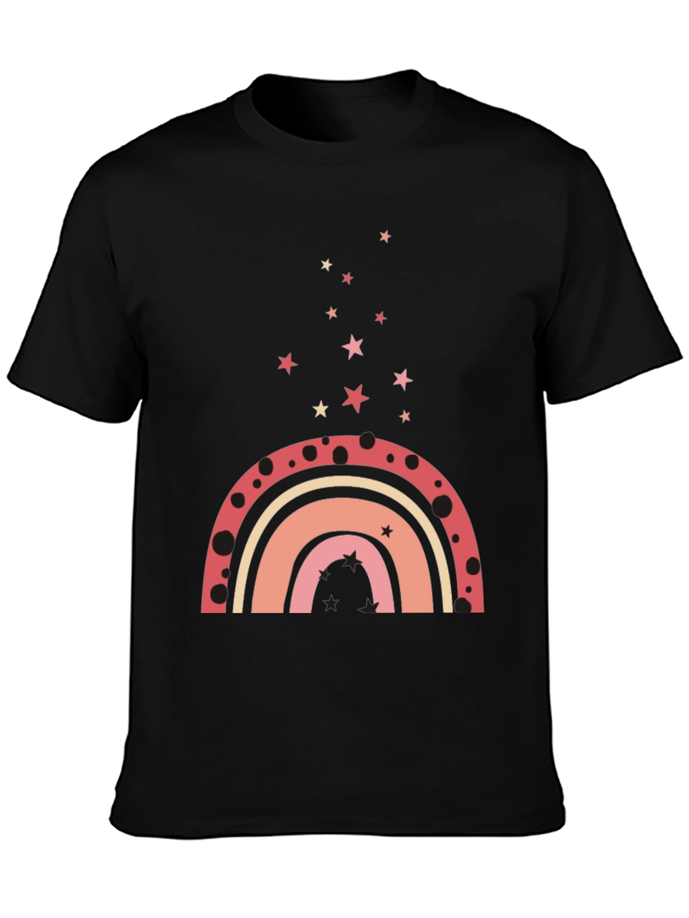 Rainbow Star Graphic Tee - Casual Style