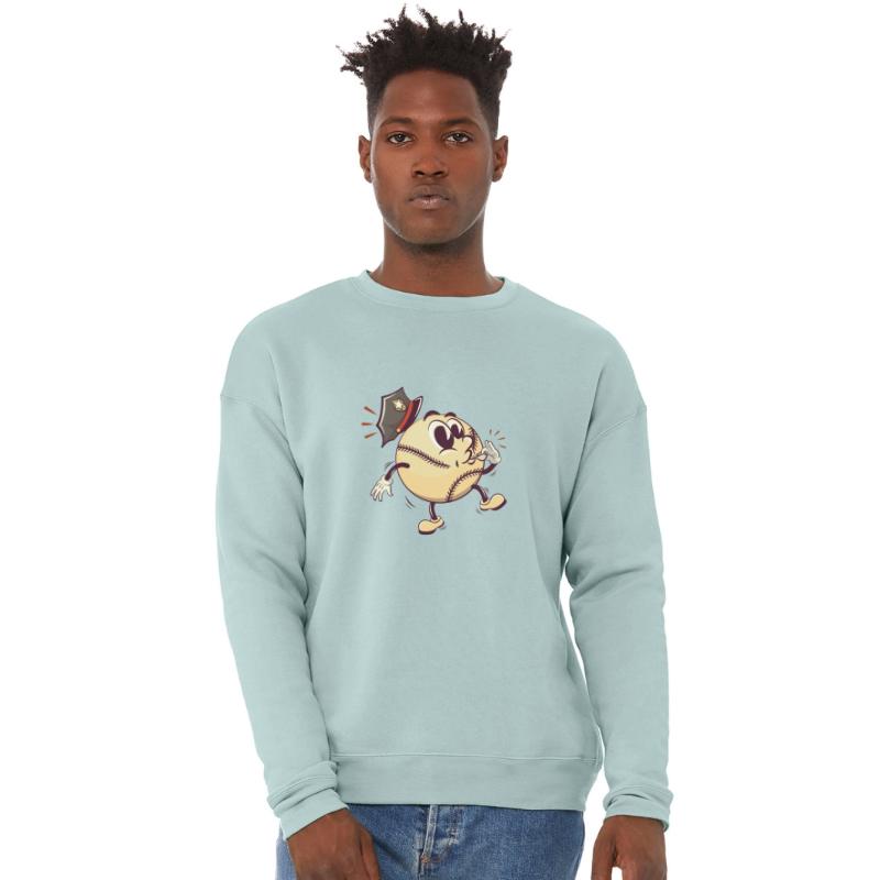 police baseball cartoon blowing a whistle