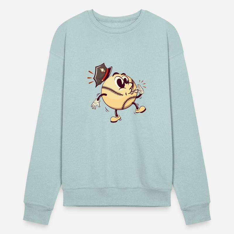 police baseball cartoon blowing a whistle