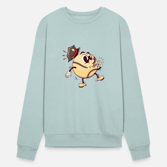 police baseball cartoon blowing a whistle